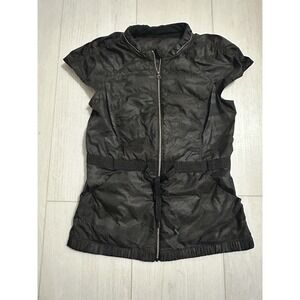 Lululemon Spring Fling Puffy Down Vest Lotus Camo Cap Sleeve Size 6